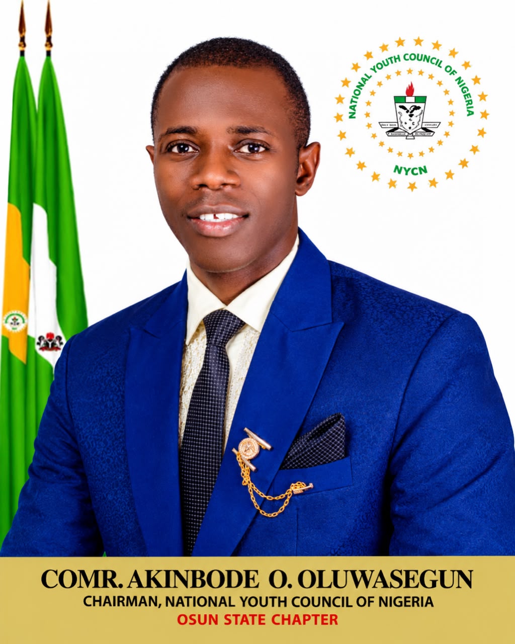 Official portrait of Akinbode Olakolupo Oluwasegun (OmoAkin), Chairman, NYCN Osun State Chapter